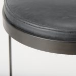 Tyson 17L x 18W x 28H Black Leather W/ Metal Frame Counter Stool