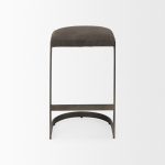 Tyson 17L x 18W x 28H Brown/Gray Suede W/ Metal Frame Counter Stool