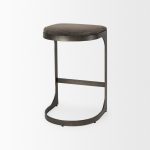 Tyson 17L x 18W x 28H Brown/Gray Suede W/ Metal Frame Counter Stool