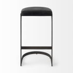 Tyson 17L x 18W x 31H Black Leather W/ Metal Frame Bar Stool