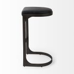 Tyson 17L x 18W x 31H Black Leather W/ Metal Frame Bar Stool