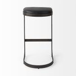 Tyson 17L x 18W x 31H Black Leather W/ Metal Frame Bar Stool