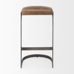 Tyson 17L x 18W x 31H Brown Leather W/ Metal Frame Bar Stool