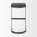 Tyson 17L x 18W x 31H Brown/Gray Suede W/ Metal Frame Bar Stool