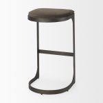 Tyson 17L x 18W x 31H Brown/Gray Suede W/ Metal Frame Bar Stool