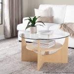 U-Shaped Contemporary Glass Top Coffee Table