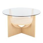 U-Shaped Contemporary Glass Top Coffee Table