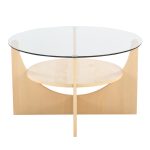 U-Shaped Contemporary Glass Top Coffee Table