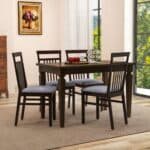 Grey Upholstered Wood Dining Chair with Cushioned Seat (Set of 2) 6 Grey Upholstered Wood Dining Chair with Cushioned Seat (Set of 2)