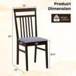Grey Upholstered Wood Dining Chair with Cushioned Seat (Set of 2) 8 Grey Upholstered Wood Dining Chair with Cushioned Seat (Set of 2)