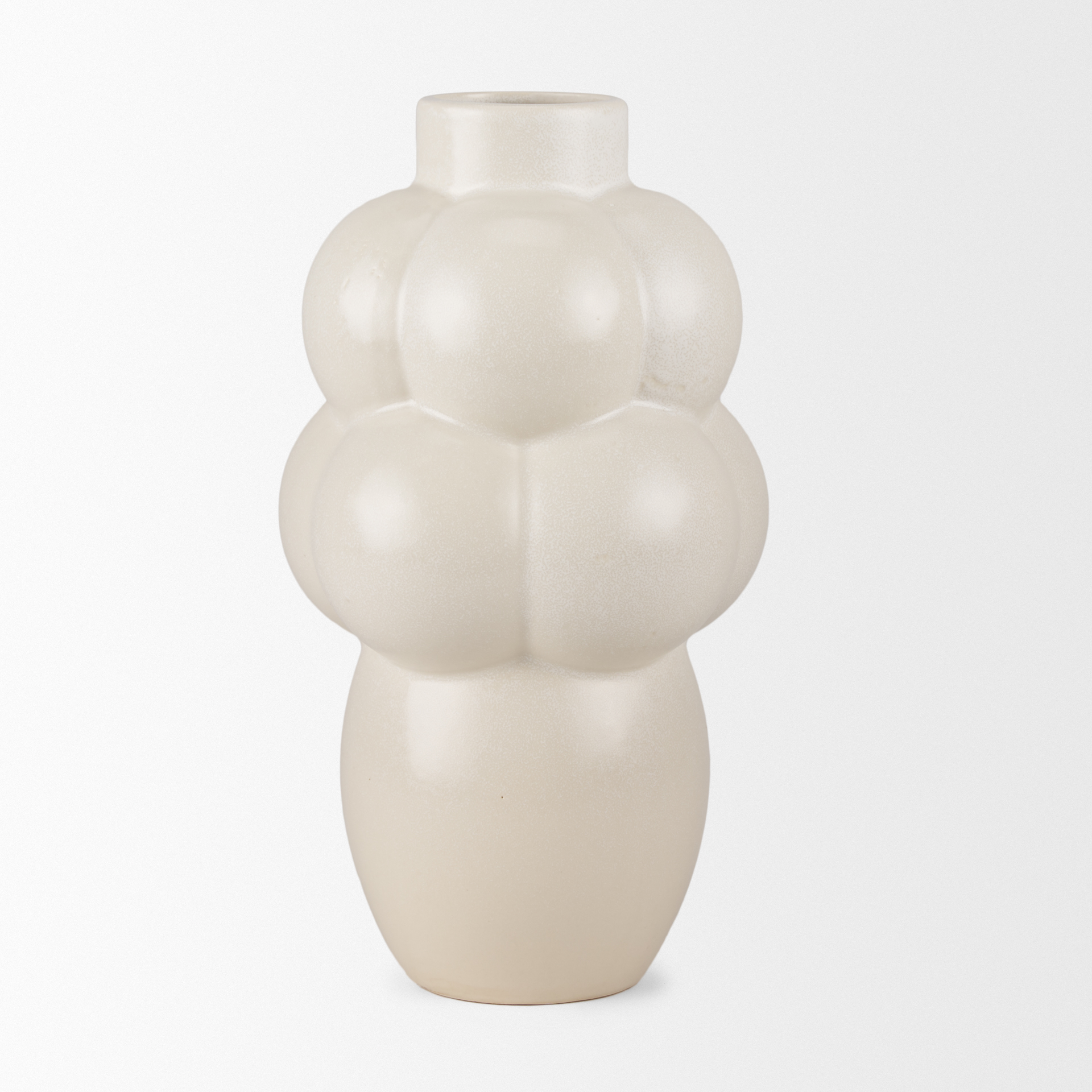 Ulvi Cream Glazed Bubble Ceramic Vase 4 Ulvi Cream Glazed Bubble Ceramic Vase - Image 4