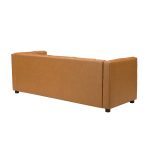 Ulysses Camel Genuine Leather Channel Tufted Modern Sofa 8 Ulysses Camel Genuine Leather Channel Tufted Modern Sofa