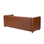 Ulysses Genuine Leather Channel Tufted 83 Inch Sofa