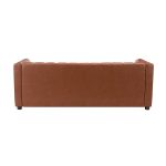 Ulysses Genuine Leather Channel Tufted 83 Inch Sofa