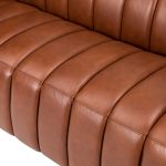 Ulysses Genuine Leather Channel Tufted 83 Inch Sofa