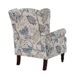 Umberto Blue Linen Wingback Armchair 8 Umberto Blue Linen Wingback Armchair