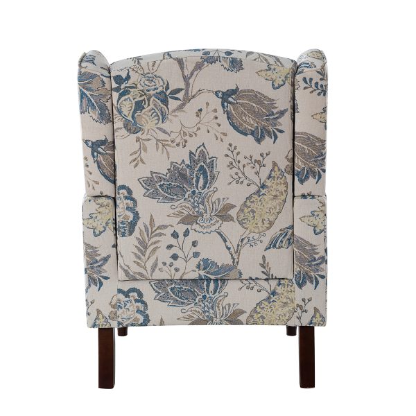 Umberto Blue Linen Wingback Armchair 3