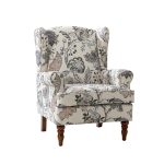 Umberto Green Linen Wingback Armchair