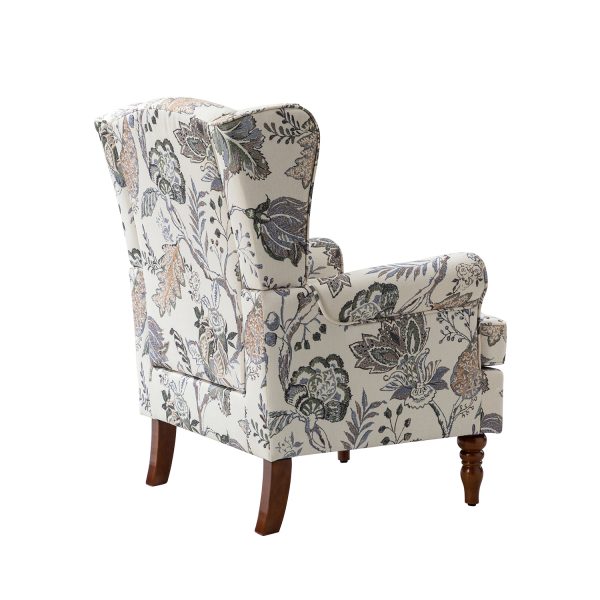 Umberto Green Linen Wingback Armchair 2