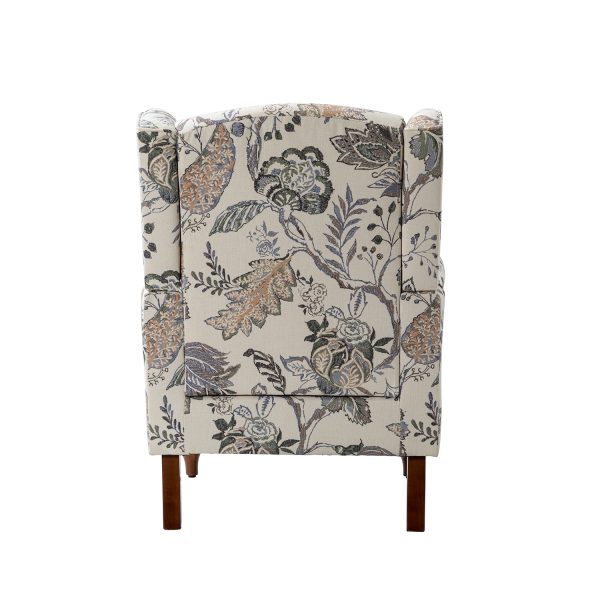Umberto Green Linen Wingback Armchair 3