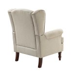 Umberto Tan Linen Wingback Accent Armchair