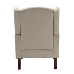 Umberto Tan Linen Wingback Accent Armchair