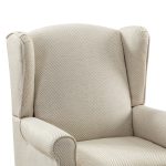 Umberto Tan Linen Wingback Accent Armchair
