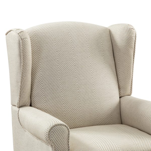 Umberto Tan Linen Wingback Accent Armchair 4