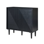 Undine Black Mid-Century Modern Bar Buffet Cabinet