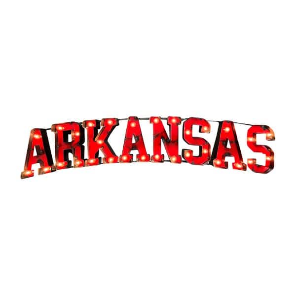 Univ of Arkansas Arkansas Lighted Recycled Metal Sign 1