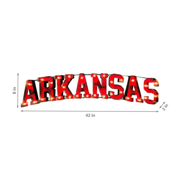 Univ of Arkansas Arkansas Lighted Recycled Metal Sign 2