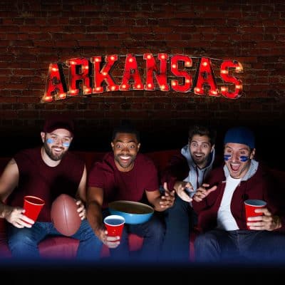 Univ of Arkansas-Arkansas Lighted Recycled Metal Sign
