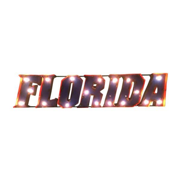 Univ of Florida Florida Lighted Recycled Metal Sign 2