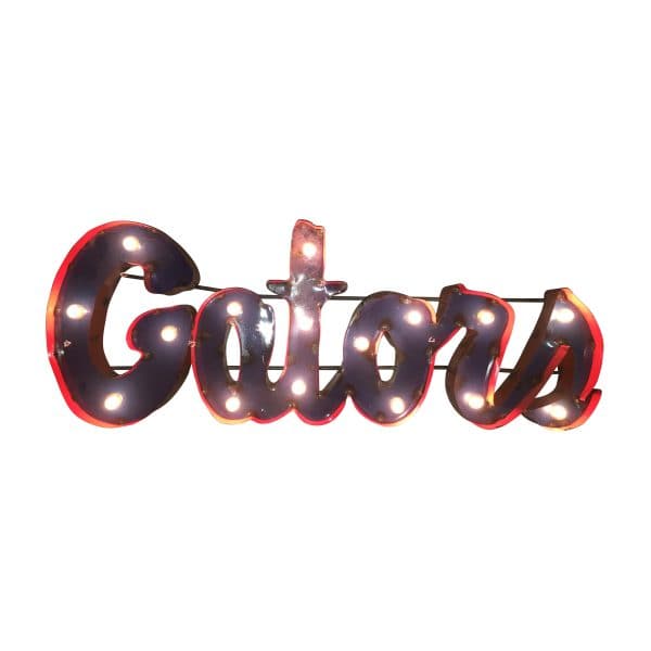Univ of Florida Gators Lighted Recycled Metal Sign