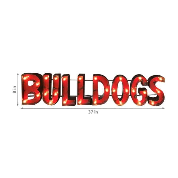 Univ of Georgia Bulldogs Lighted Recycled Metal Sign 1