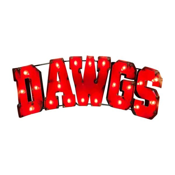 Univ of Georgia Dawgs Lighted Recycled Metal Sign
