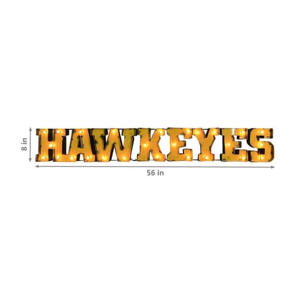 Univ of Iowa Hawkeyes Lighted Recycled Metal Sign 1