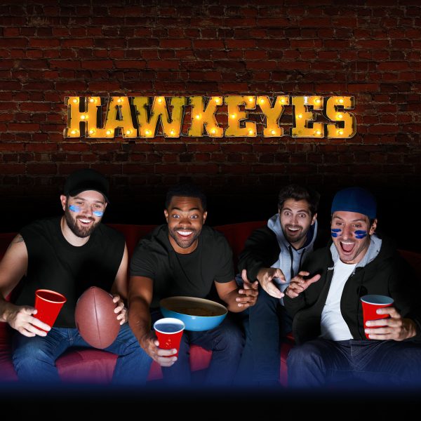 Univ of Iowa Hawkeyes Lighted Recycled Metal Sign 2