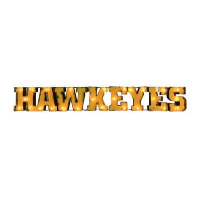 Univ of Iowa-Hawkeyes Lighted Recycled Metal Sign