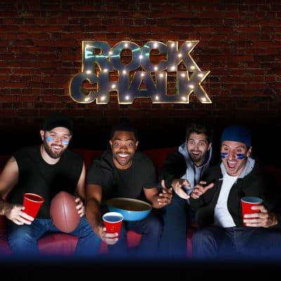 Univ of Kansas-Rock Chock Lighted Recycled Metal Sign