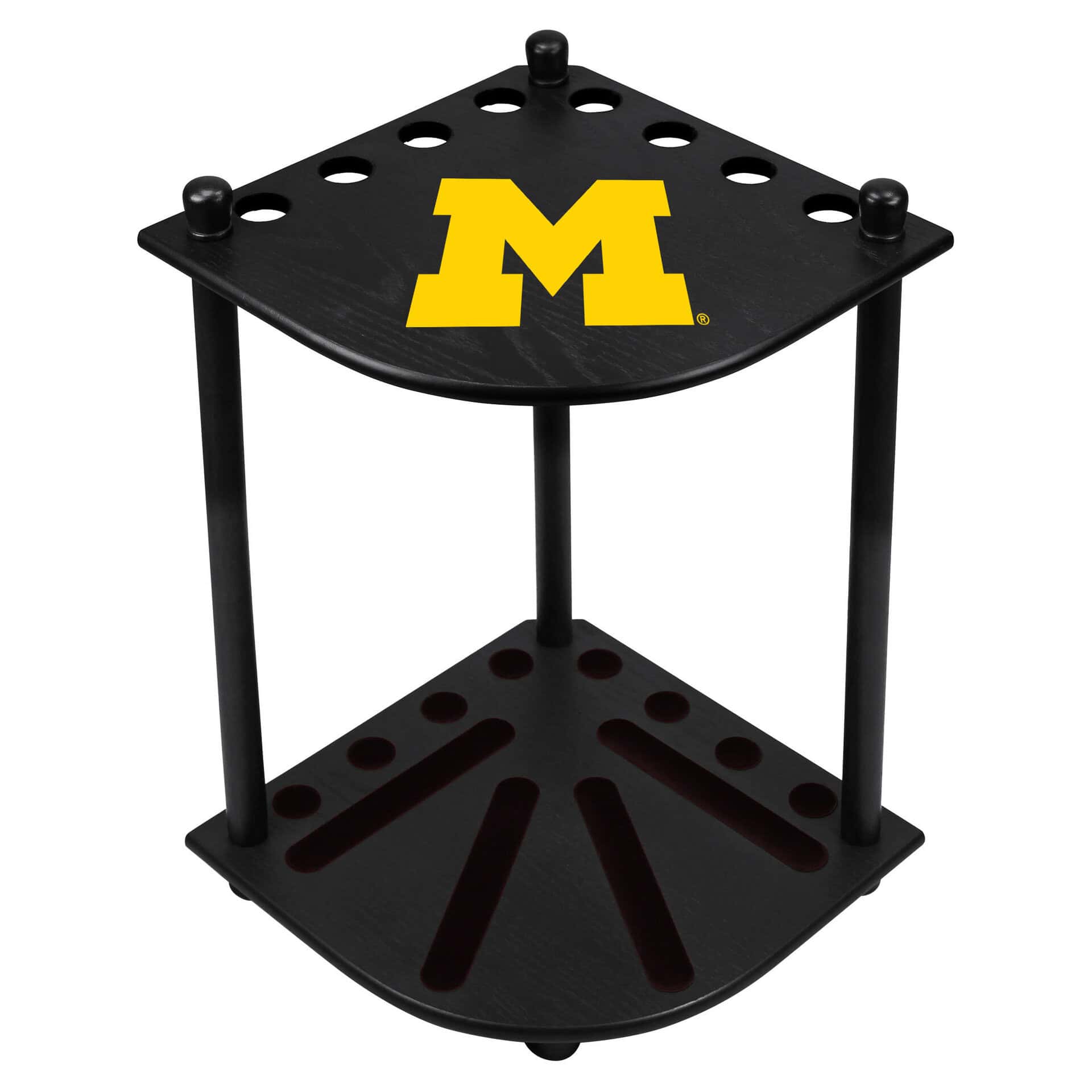 Univ of Michigan Corner Cue Rack 2 Univ of Michigan Corner Cue Rack - Image 2
