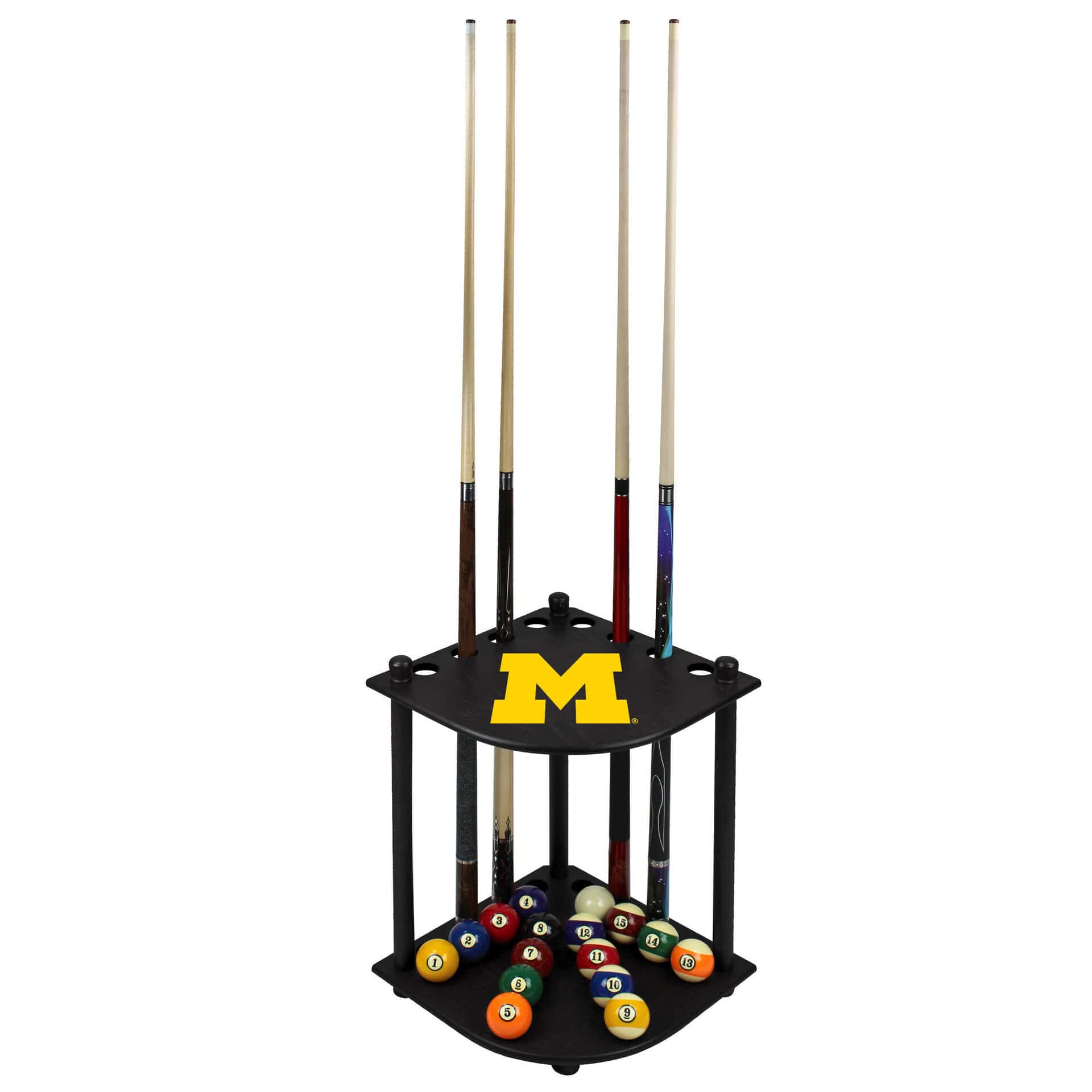Univ of Michigan Corner Cue Rack 3 Univ of Michigan Corner Cue Rack - Image 3