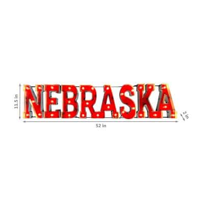 Univ of Nebraska-Nebraska Lighted Recycled Metal Sign