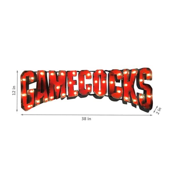 Univ of S. Carolina Gamecocks Lighted Recycled Metal Sign