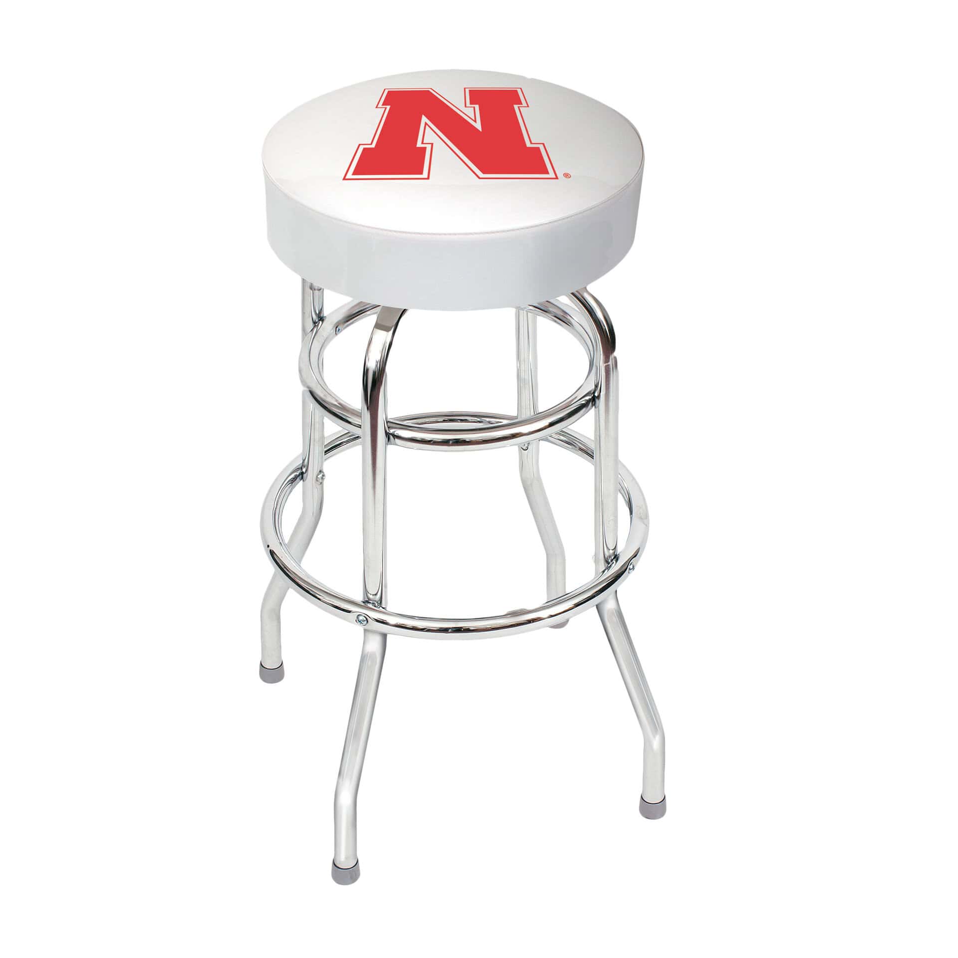 University Of Nebraska Chrome Swivel Bar Stool 2 University Of Nebraska Chrome Swivel Bar Stool - Image 2