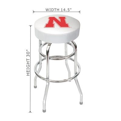 University Of Nebraska Chrome Swivel Bar Stool