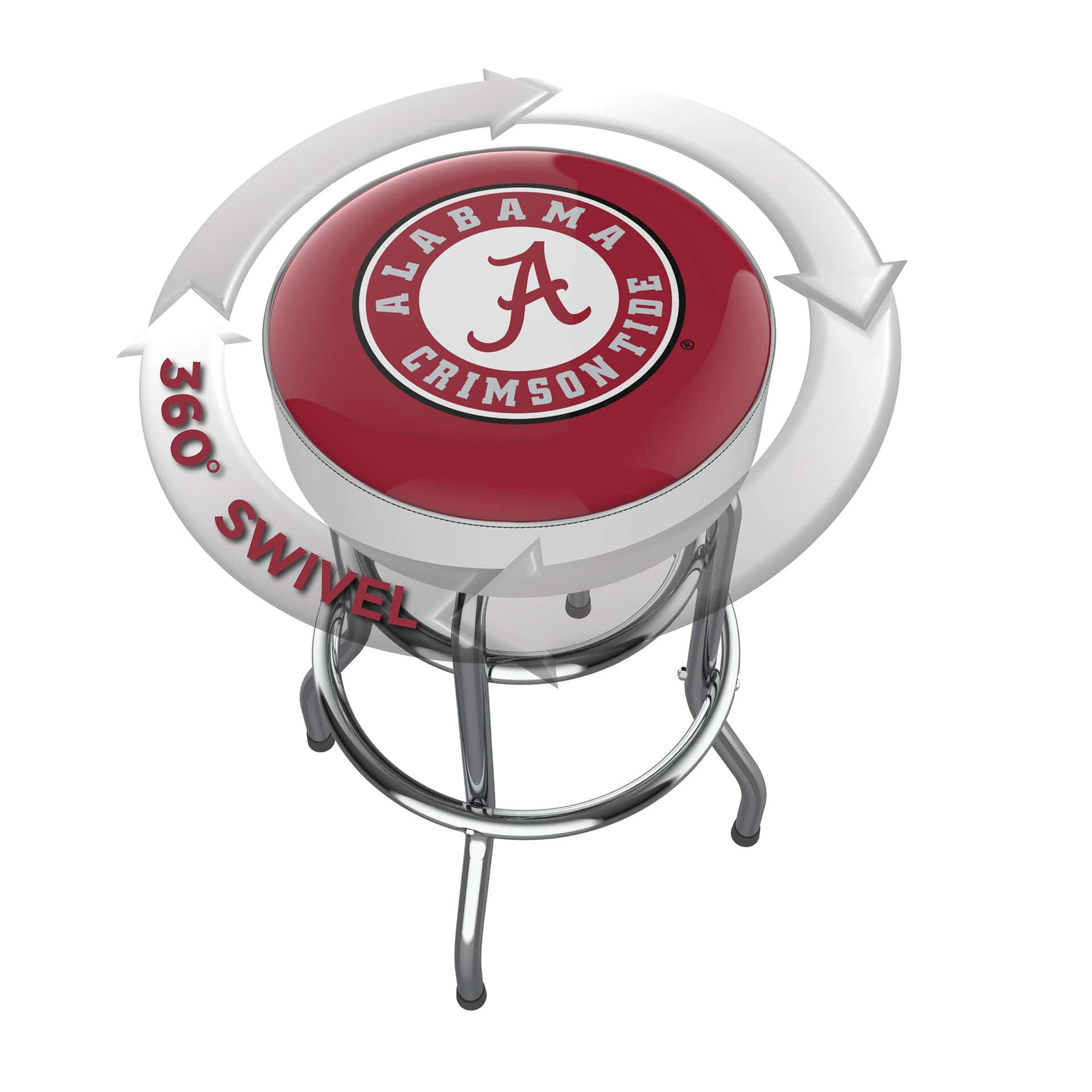 University of Alabama Chrome Bar Stool 2 University of Alabama Chrome Bar Stool - Image 2
