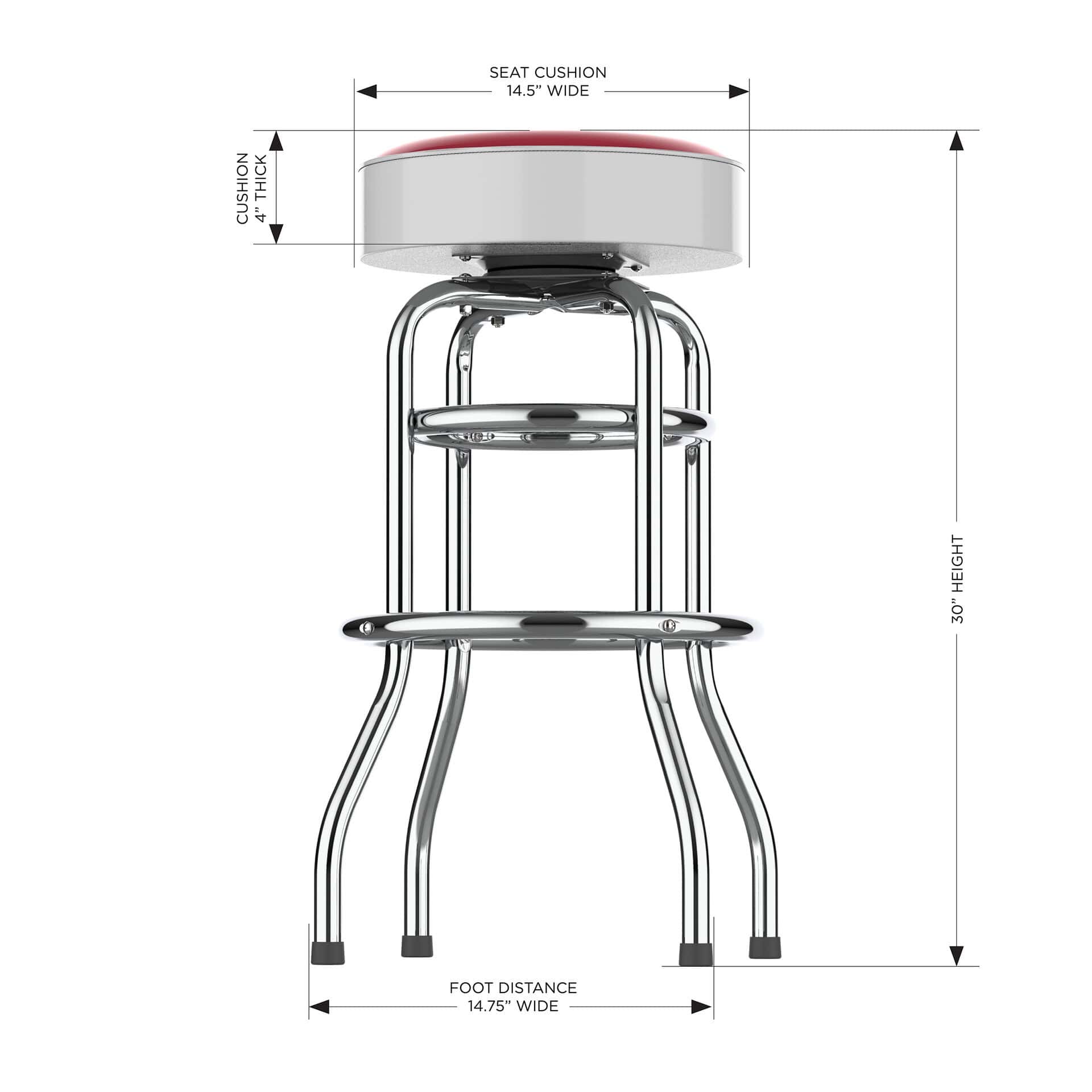 University of Alabama Chrome Bar Stool 6 University of Alabama Chrome Bar Stool - Image 6