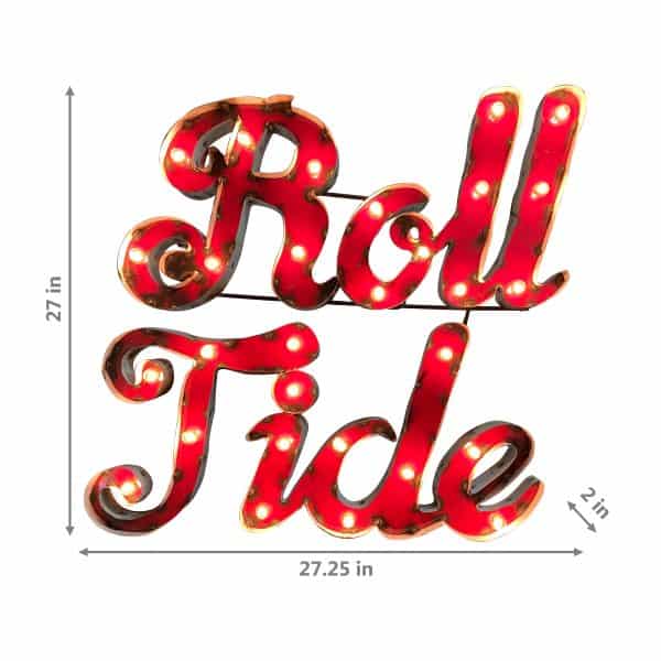 University of Alabama Roll Tide Lighted Recycled Metal Sign 1