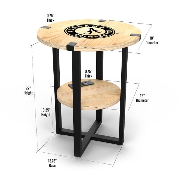 University of Alabama Side Table with Charger 4